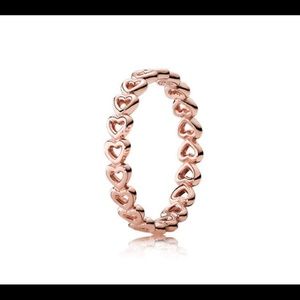 Rose Gold Pandora Heart Ring
